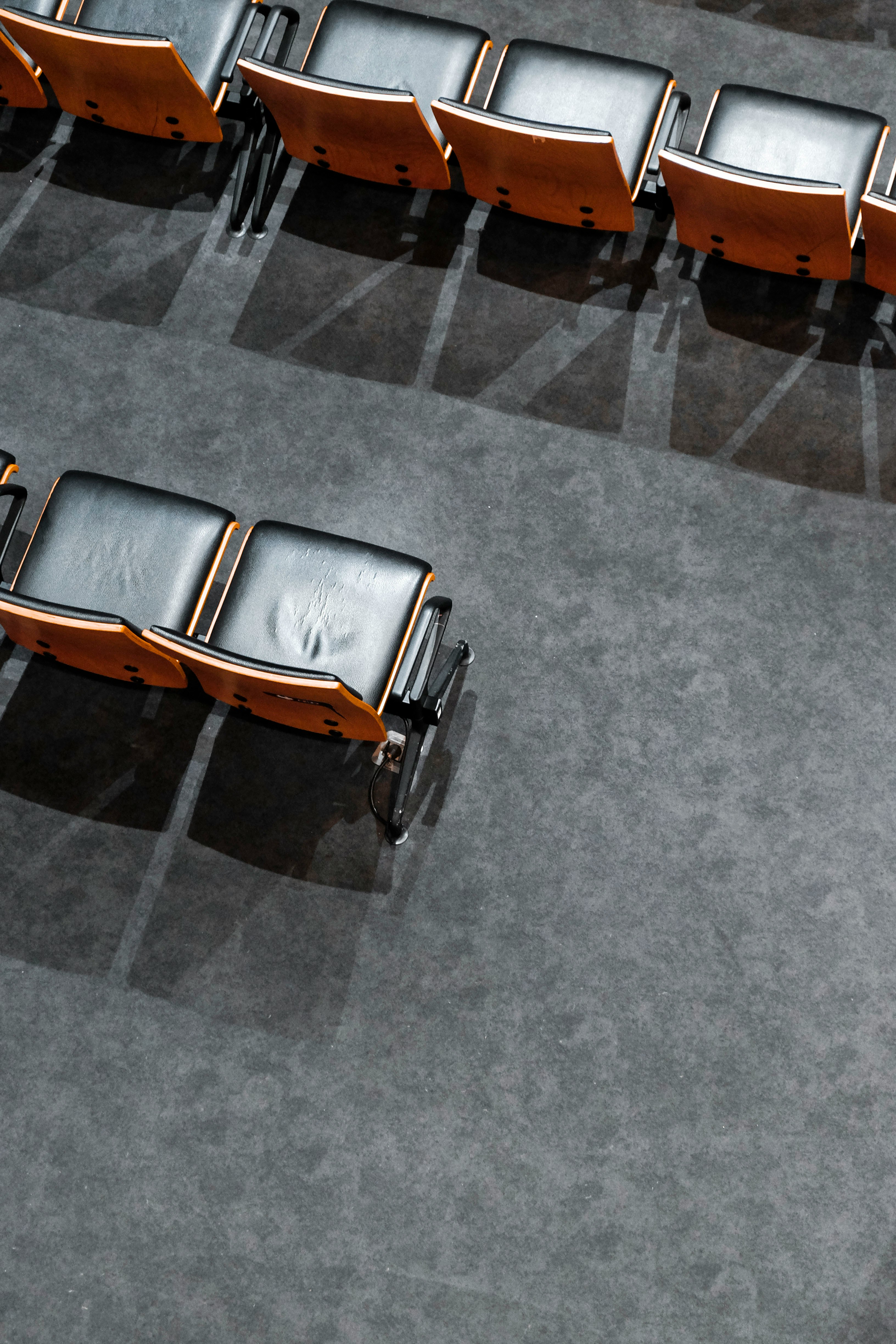 top view photograph of chairs